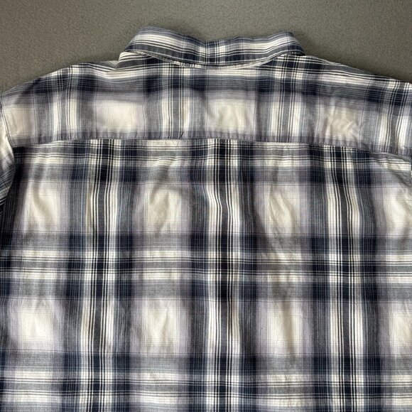 Columbia Mens 4X Blue Plaid Short Sleeve Button Up Outdoor Hiking Shirt Travel - Picture 14 of 14